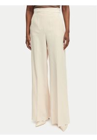 Marella Spodnie materiałowe Stampa 2613131032 Beżowy Straight Fit. Kolor: beżowy. Materiał: acetat #1
