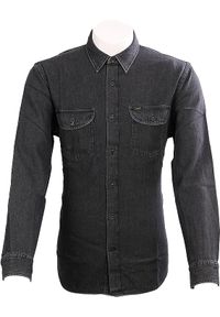 Lee - LEE WORKER SHIRT RELAXED MĘSKA KOSZULA JEANSOWA JEANS WASHED BLACK L68HPAON. Materiał: jeans