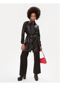 DKNY Sukienka skórzana P2HBTO59 Czarny Regular Fit. Kolor: czarny. Materiał: syntetyk #5