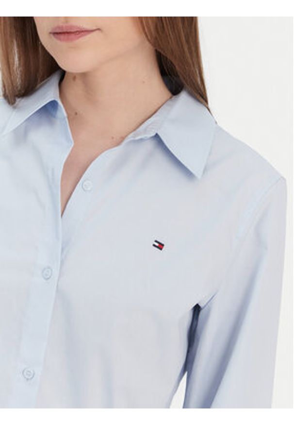 TOMMY HILFIGER - Tommy Hilfiger Koszula Ess WW0WW47169 Błękitny Regular Fit. Kolor: niebieski. Materiał: bawełna