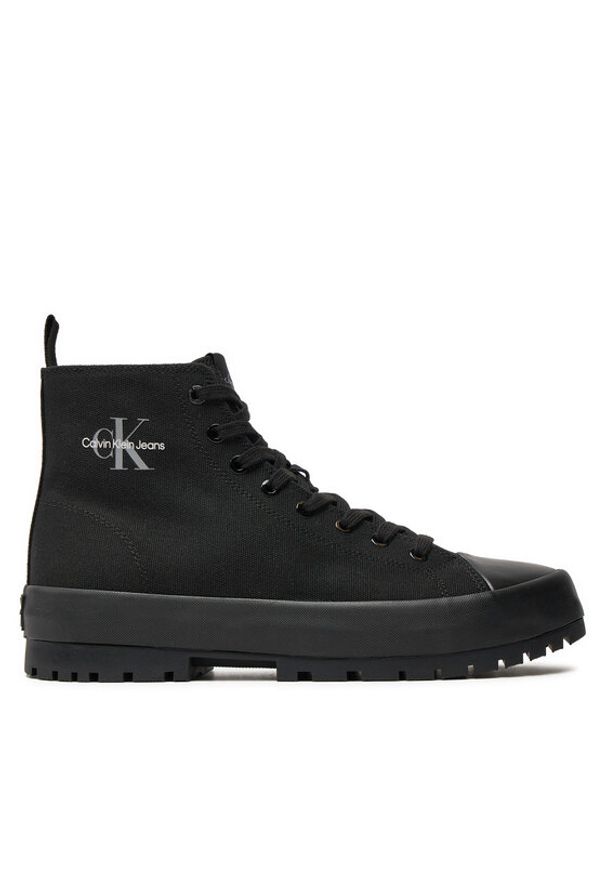 Calvin Klein Jeans Trampki Lugged Hybrid High Laceup Mtr YM0YM01021 Czarny. Kolor: czarny. Materiał: materiał