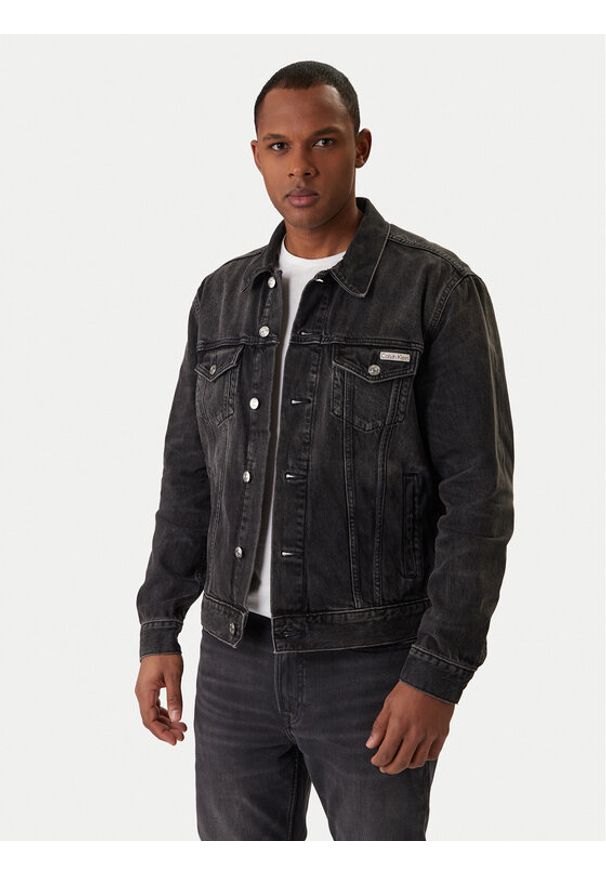 Calvin Klein Jeans Kurtka jeansowa Classic LV04RE765G Czarny Regular Fit. Kolor: czarny. Materiał: bawełna