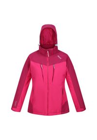 Regatta - Damska kurtka turystyczna zimowa przeciwdeszczowa Calderdale. Kolor: różowy. Sezon: zima. Sport: turystyka piesza #1