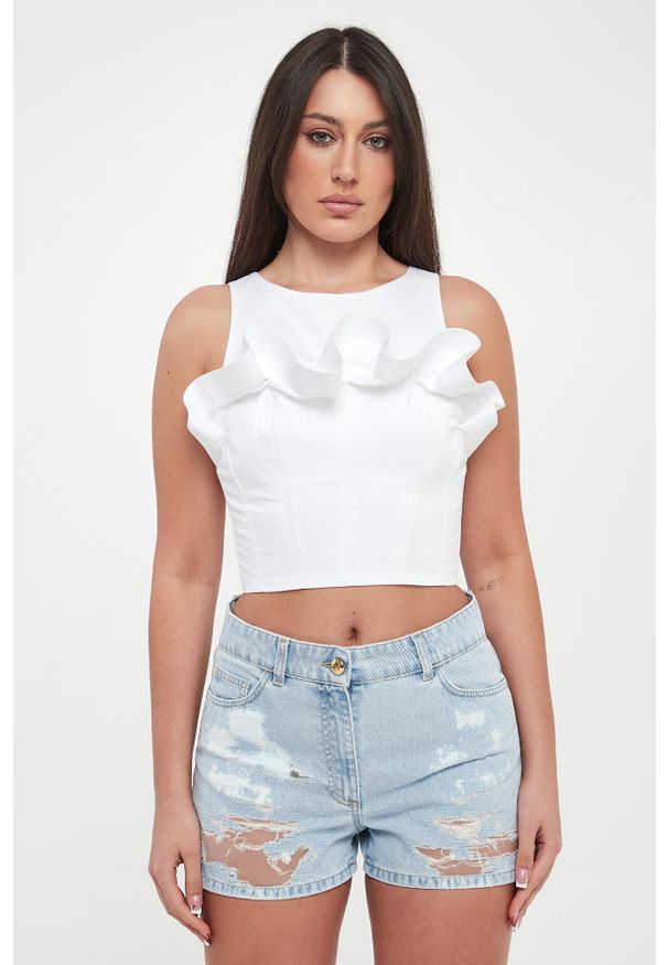 Elisabetta Franchi - Top damski z falbaną ELISABETTA FRANCHI
