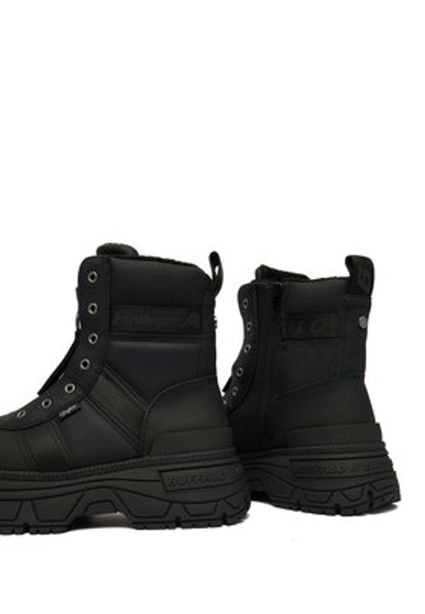 Buffalo Trzewiki Fusion Front Zip 1270130 Czarny. Kolor: czarny. Materiał: skóra