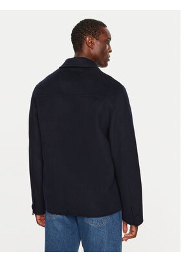 AMI PARIS - AMI Paris Płaszcz wełniany HJK057.WV0022 Granatowy Regular Fit. Kolor: niebieski. Materiał: wełna