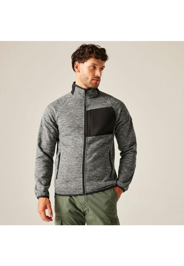 Regatta - Polar męski rozsuwany Salzance. Kolor: biały. Materiał: polar. Sport: turystyka piesza