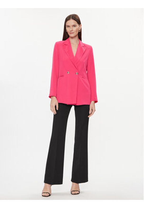 Maryley Spodnie materiałowe 24EB587/43NE Czarny Relaxed Fit. Kolor: czarny. Materiał: syntetyk