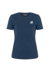 LOTTO - Koszulka damska Lotto 1124012-19-4024 - granatowa. Kolor: niebieski. Materiał: bawełna. Długość rękawa: krótki rękaw. Długość: krótkie #1