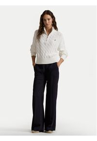 Polo Ralph Lauren Sweter 211963467 Biały Relaxed Fit. Typ kołnierza: polo. Kolor: biały. Materiał: bawełna