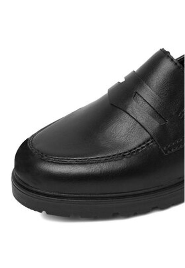 Rieker Loafersy 45560-02 Czarny. Kolor: czarny. Materiał: syntetyk, materiał