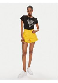 Sisley T-Shirt 3I1XL101S Czarny Boxy Fit. Kolor: czarny. Materiał: bawełna #4