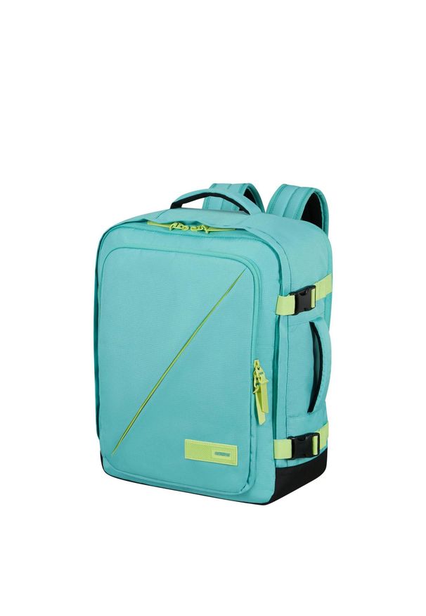 AMERICAN TOURISTER - Plecak kabinowy American Tourister Take2cabin S/M - dusty turquoise/lime. Kolor: zielony