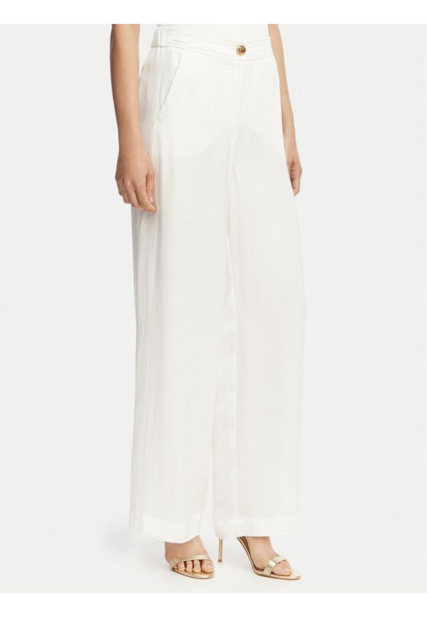 Marella Spodnie materiałowe Idoneo 2613131082 Biały Wide Leg. Kolor: biały. Materiał: wiskoza