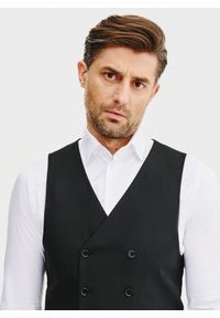 Pako Lorente - PAKO LORENTE – Czarna dwurzędowa kamizelka męska. Okazja: na studniówkę. Kolor: czarny, niebieski. Materiał: wiskoza, poliester, elastan. Styl: młodzieżowy, elegancki #4