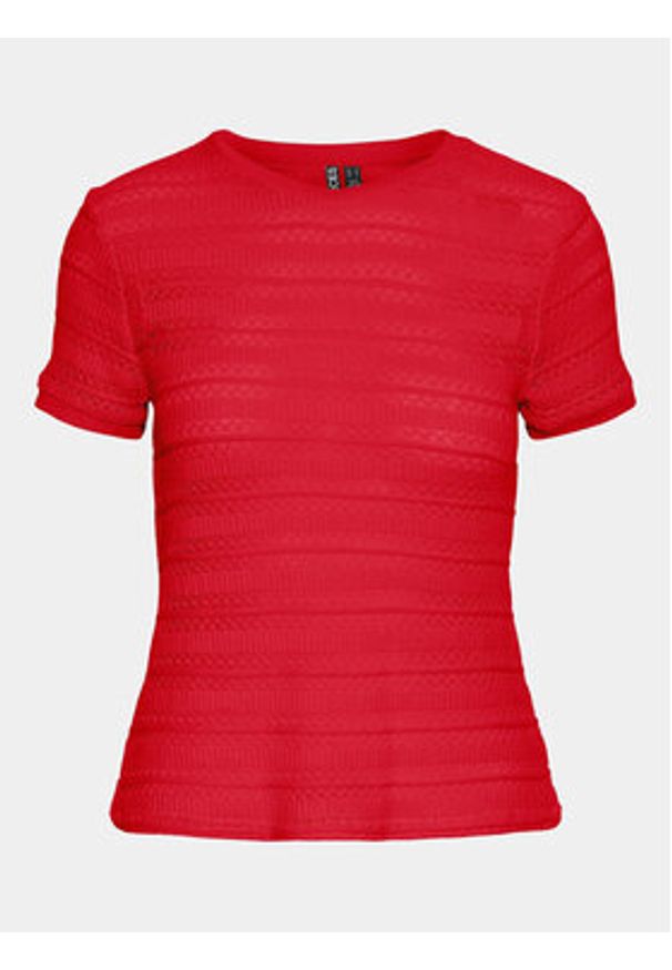 Pieces T-Shirt Agda 17148867 Czerwony Loose Fit. Kolor: czerwony. Materiał: bawełna