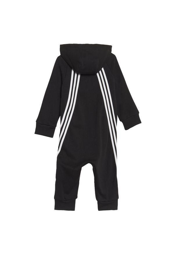 Kombinezon Adidas Fi Onesie pajacyk czarny bawełniany. Kolor: biały, czarny, wielokolorowy. Materiał: bawełna, poliester