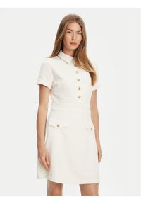 Guess Sukienka dzianinowa W5YK18 KCXO2 Écru Regular Fit. Materiał: syntetyk