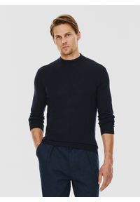 Pako Lorente - PAKO LORENTE – Granatowy gładki półgolf męski. Kolor: niebieski, czarny. Materiał: nylon, wiskoza. Wzór: gładki. Sezon: jesień #1