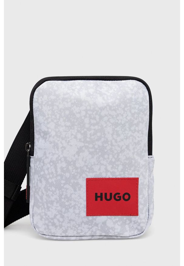 Hugo - HUGO saszetka kolor szary. Kolor: szary. Materiał: materiał, włókno. Wzór: nadruk