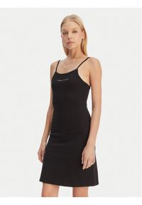 Tommy Jeans Sukienka codzienna Linear DW0DW22338 Czarny Slim Fit. Okazja: na co dzień. Kolor: czarny. Materiał: wiskoza. Typ sukienki: proste. Styl: casual #1