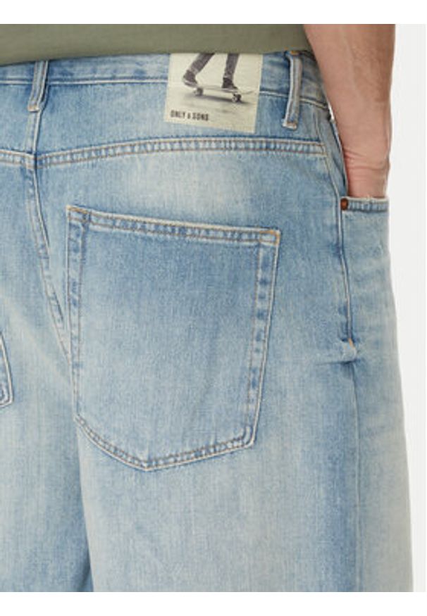 Only & Sons Szorty jeansowe Carl 22032958 Niebieski Balloon Fit. Kolor: niebieski. Materiał: bawełna