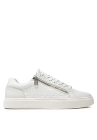 Calvin Klein Sneakersy Low Top Lace Up W/ Zip Mono HM0HM01496 Biały. Kolor: biały. Materiał: skóra