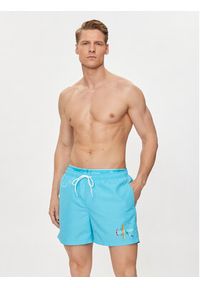 Calvin Klein Swimwear Szorty kąpielowe KM0KM01006 Niebieski Regular Fit. Kolor: niebieski. Materiał: syntetyk
