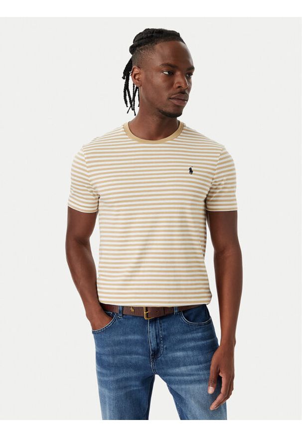Polo Ralph Lauren T-Shirt 710956828507 Beżowy Regular Fit. Typ kołnierza: polo. Kolor: beżowy. Materiał: bawełna