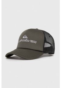 Quiksilver czapka z daszkiem kolor zielony wzorzysta. Kolor: zielony