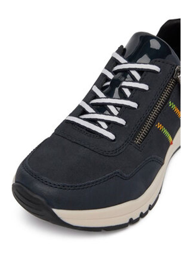 Rieker Sneakersy M6601-14 Granatowy. Kolor: niebieski. Materiał: materiał
