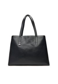 Calvin Klein Torebka Ck Plaque Medium Shopper K60K612782 Czarny. Kolor: czarny. Materiał: skórzane #1