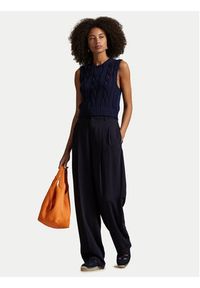 Polo Ralph Lauren Sweter 211959295002 Granatowy Slim Fit. Typ kołnierza: polo. Kolor: niebieski. Materiał: bawełna #4