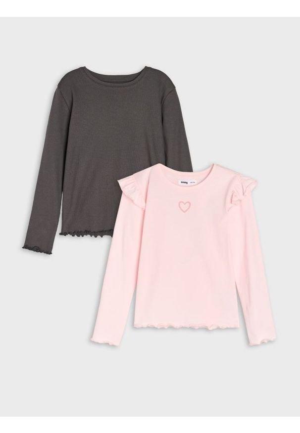 Sinsay - Koszulki z długimi rękawami 2 pack - wielobarwny. Długość rękawa: długi rękaw. Długość: długie