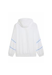 Puma - Męska tkana kurtka przedmeczowa Malmö FF PUMA White Team Light Blue. Kolor: biały, wielokolorowy, niebieski. Wzór: nadruk