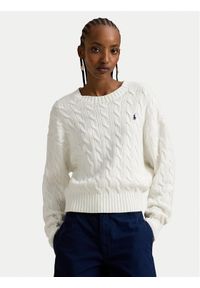Polo Ralph Lauren Sweter 211A96245003 Biały Relaxed Fit. Typ kołnierza: polo. Kolor: biały. Materiał: bawełna #1