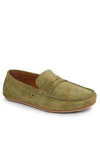 TOMMY HILFIGER - Tommy Hilfiger Mokasyny Casual Hilfiger Suede Driver FM0FM04998 Khaki. Okazja: na co dzień. Kolor: brązowy. Materiał: skóra, zamsz. Styl: casual #3