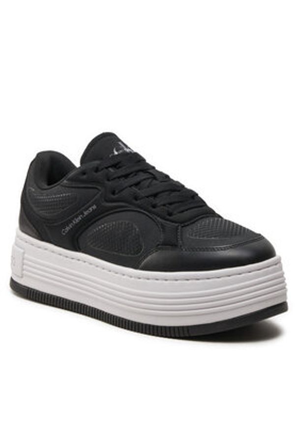 Calvin Klein Jeans Sneakersy Bold Platf Low Lace Mix In Mtl YW0YW01471 Czarny. Kolor: czarny. Materiał: skóra