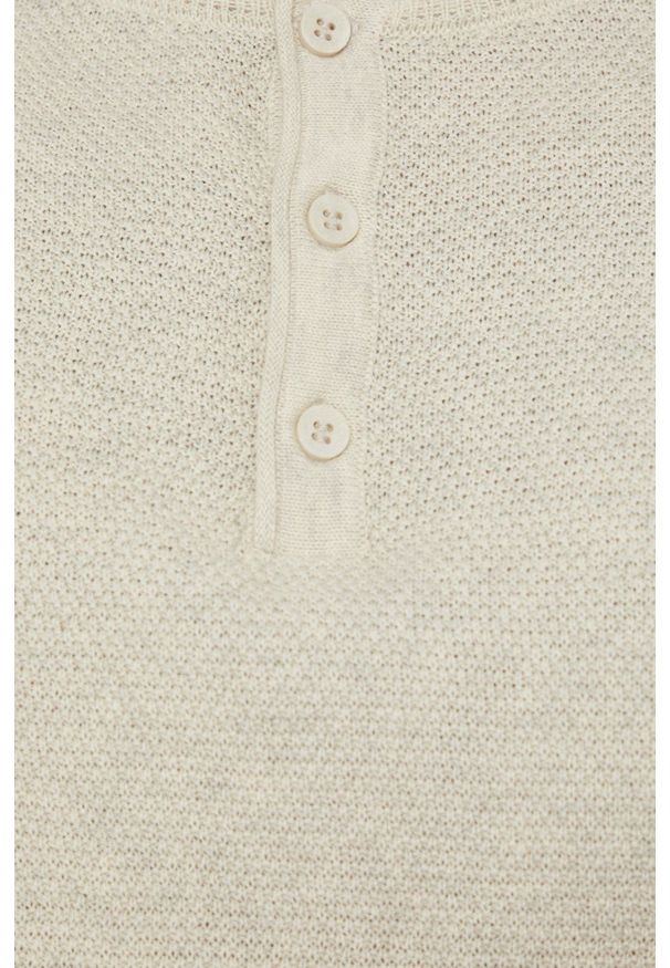 medicine - Medicine Sweter bawełniany męski kolor beżowy lekki. Okazja: na co dzień. Kolor: beżowy. Materiał: bawełna. Długość rękawa: raglanowy rękaw. Długość: krótkie. Styl: casual