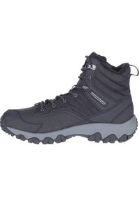 Buty do chodzenia damskie Merrell Akita Mid Wp. Wysokość cholewki: za kostkę. Kolor: czarny. Materiał: materiał, syntetyk. Szerokość cholewki: normalna. Sport: turystyka piesza