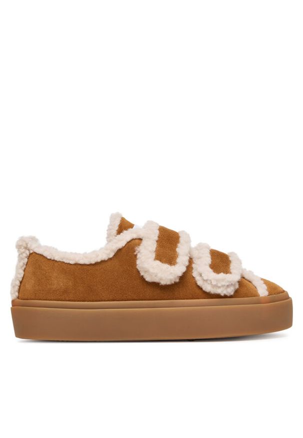 Inuikii Sneakersy Shearling Low Velcro 1001.001.0231 Brązowy. Kolor: brązowy. Materiał: zamsz, skóra