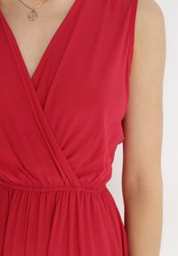 Born2be - Czerwony Kombinezon Hame. Kolor: czerwony. Materiał: wiskoza. Długość rękawa: na ramiączkach. Długość: długie. Styl: elegancki #2