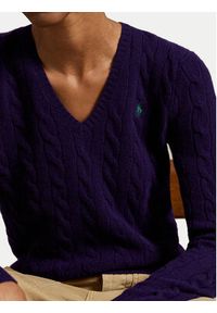 Polo Ralph Lauren Sweter 211971866010 Fioletowy Slim Fit. Typ kołnierza: polo. Kolor: fioletowy. Materiał: wełna #4