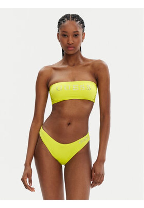 Guess Góra od bikini E5GJ56 LY00K Żółty. Kolor: żółty. Materiał: syntetyk