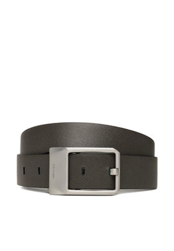 Calvin Klein Pasek Męski Faceted Buckle 35Mm Adj/Rev LV04D7010G Czarny. Kolor: czarny. Materiał: skóra
