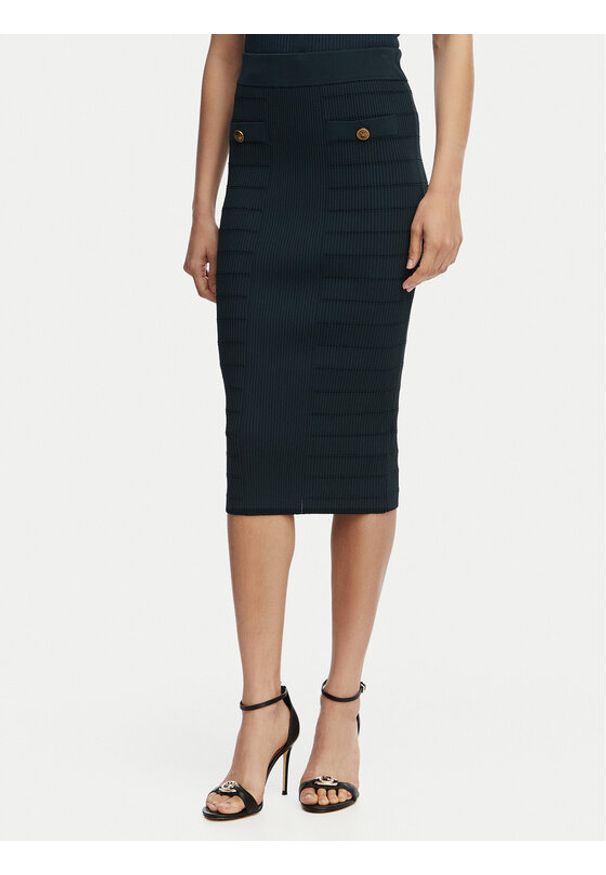 Guess Spódnica ołówkowa W5YD66 Z0130 Zielony Slim Fit. Kolor: zielony. Materiał: wiskoza