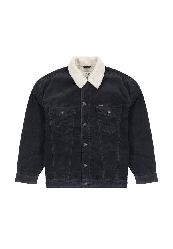 Wrangler - WRANGLER ANTIFIT SHERPA MĘSKA KURTKA SZTRUKSOWA SZTRUKS FADED BLACK W441WLXV6. Materiał: sztruks