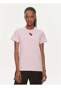 Pinko T-Shirt 100789 A1P8 Różowy Regular Fit. Kolor: różowy. Materiał: bawełna