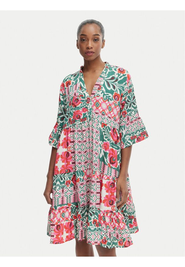Iconique Sukienka letnia Morena IC26-094 Kolorowy Relaxed Fit. Materiał: syntetyk. Wzór: kolorowy. Sezon: lato