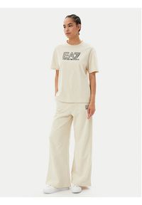 EA7 Emporio Armani T-Shirt 7W000098 AF12503 U1079 Beżowy Loose Fit. Kolor: beżowy. Materiał: bawełna #4